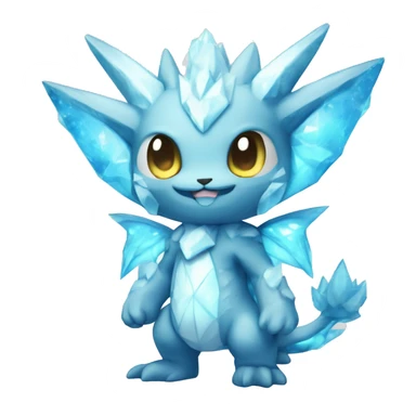 a anthro crystallized chibi-style rock-type-ice-type Fakémon-hybrid full body sticker