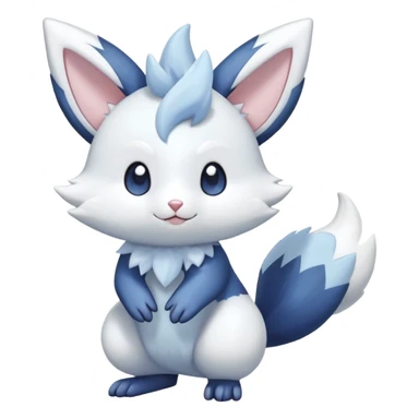 Shiny White Pastel Snowy Icy Sparkly Cute Furret-Meowstic-Zangoose-Hybrid (Full body) sticker