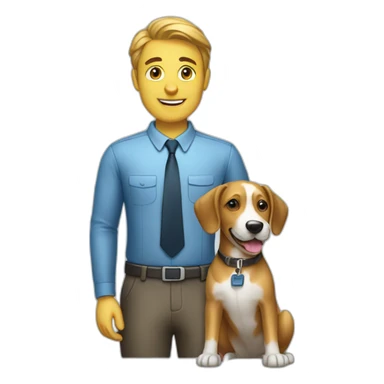 IT-employee with dog sticker