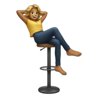 legs swinging off bar stool sticker