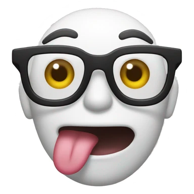 A person sticking tongue out with glasses sticker