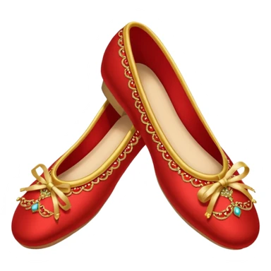 rococó zapatillas de ballet rojo con dorado sticker