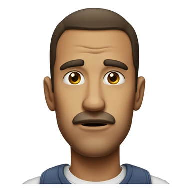 man biting lip and frowning sticker