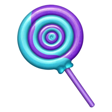 glitter cian and purple lolipop sticker