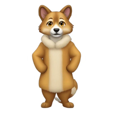 angela merkel as a furry fursona sticker