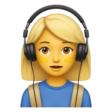 Emoji girl listen song sticker