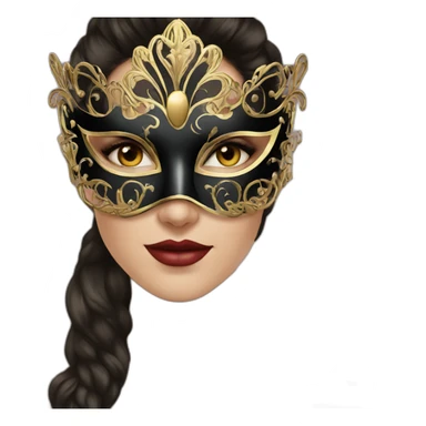 Masquerade beautiful brunette in a mask sticker