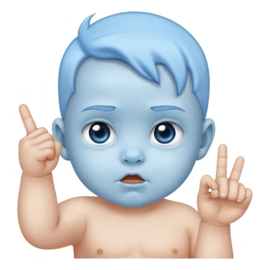 Baby Blue middle finger sticker