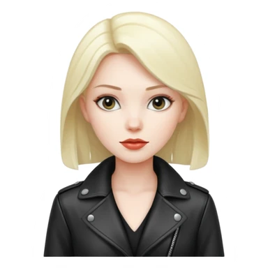 Black leather coat for woman sticker