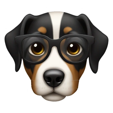 Perro negro con gafas negras  sticker