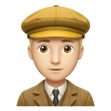 yellow flat cap hat like Peaky Blinders sticker