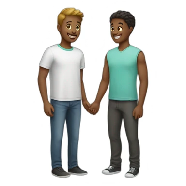 two students meeting sticker