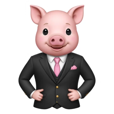 Pig in a suit sticker