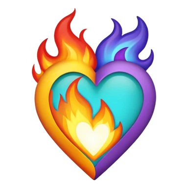 Make flaming hearts in all colours sticker