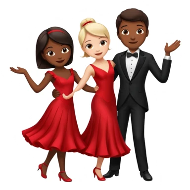Ballroom dancing with girlred and boyblack  girl bend on his hand sticker