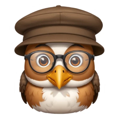 cool bird with glassess and hat sticker
