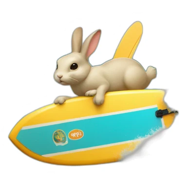 un lapin qui fait du surf sticker