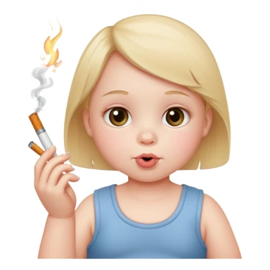 Baby smoking a cigarette sticker