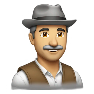 Ahmet Yener with hat sticker