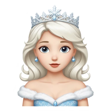 snow princess wearing snow chirsmas clothes looking at the front sticker