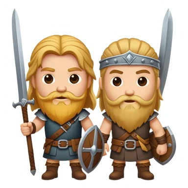 Dos vikingos peleando sticker