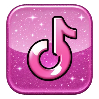 glitter pink logo TikTok sticker