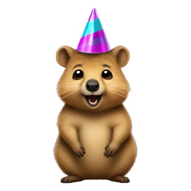 quokka with party hat sticker