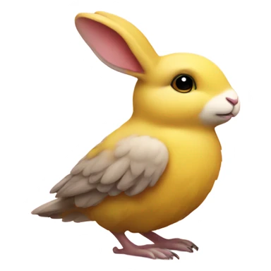 rabbit heart yellow bird sticker