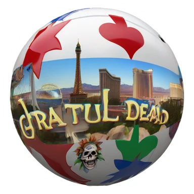 las vegas sphere with Grateful dead symbol sticker