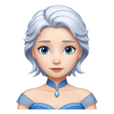 Эльза холодное сердце белые волосы голубое платье  sticker