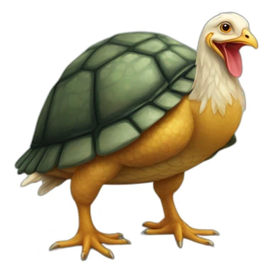 Poule sur une tortue sticker