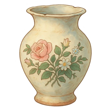 a vase ghibli style sticker