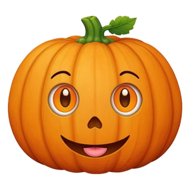 Cute Pumpkin with blush nd cute face like a doodle sticker