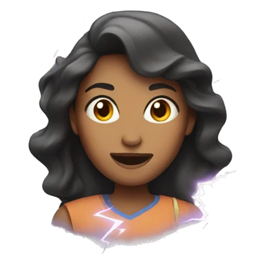 woman with lightning power sticker