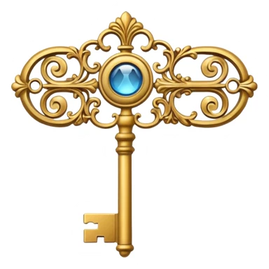 key in the horizontal position old and ornate sticker