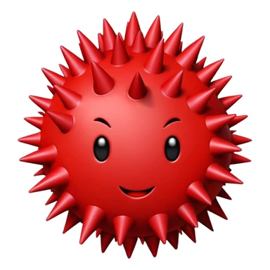Spiky Stress Ball red sticker