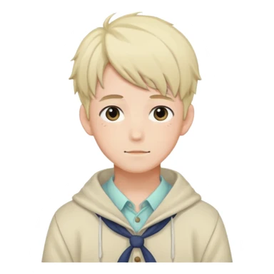 gorgeous-pastel-anime-style- man wearring Cottagecore style  sticker