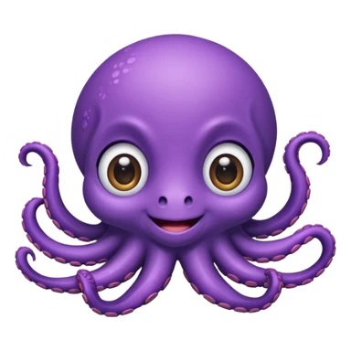 purple cute octopus sticker