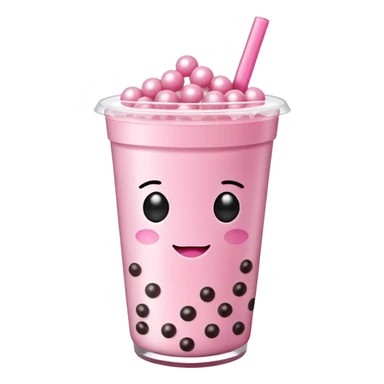 Pink Boba tea sticker