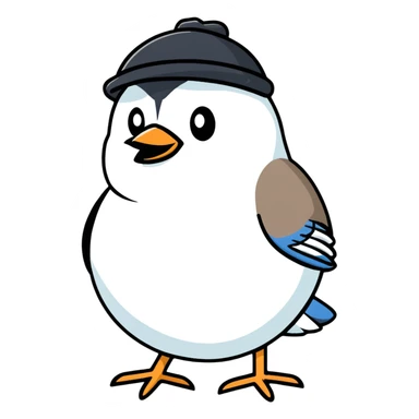 cute chickadee bird with black cap and white cheeks sticker