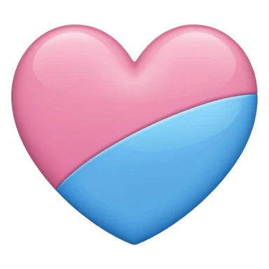 half pink half blue heart sticker