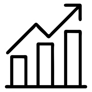 graph icon with black outline and no fill sticker