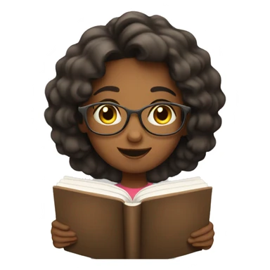 a girl reading Open book   sticker