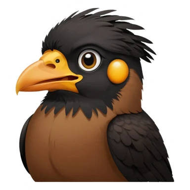 A crying common myna bird cute emoji sticker
