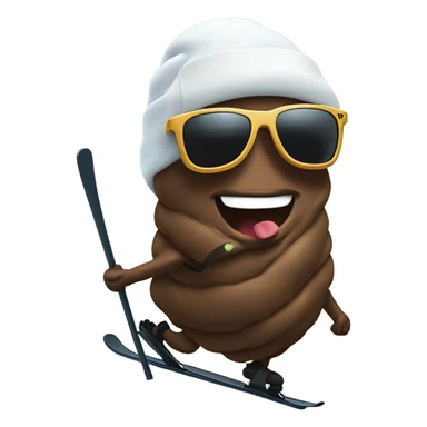 Poop on skis sticker