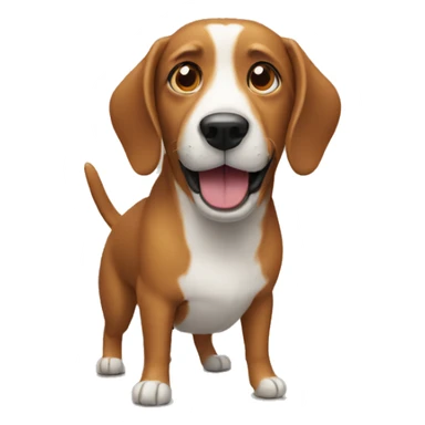 Create an emoji of a dog with a sausage. sticker