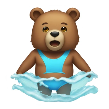 Bear in bathing suit sticker