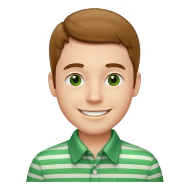 Man with green Striped Shirt not a t shirt sticker