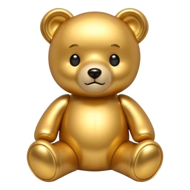 gold metal glow tedy bear sticker