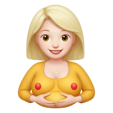 woman with inflated belly sticker